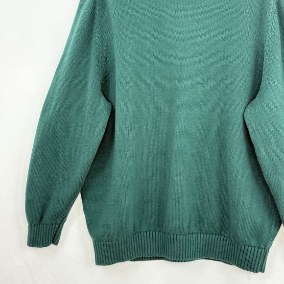 Oak Hill 3XL Green Cotton Shawl Collar Vneck Cable Knit pullover Sweater - Picture 16 of 16